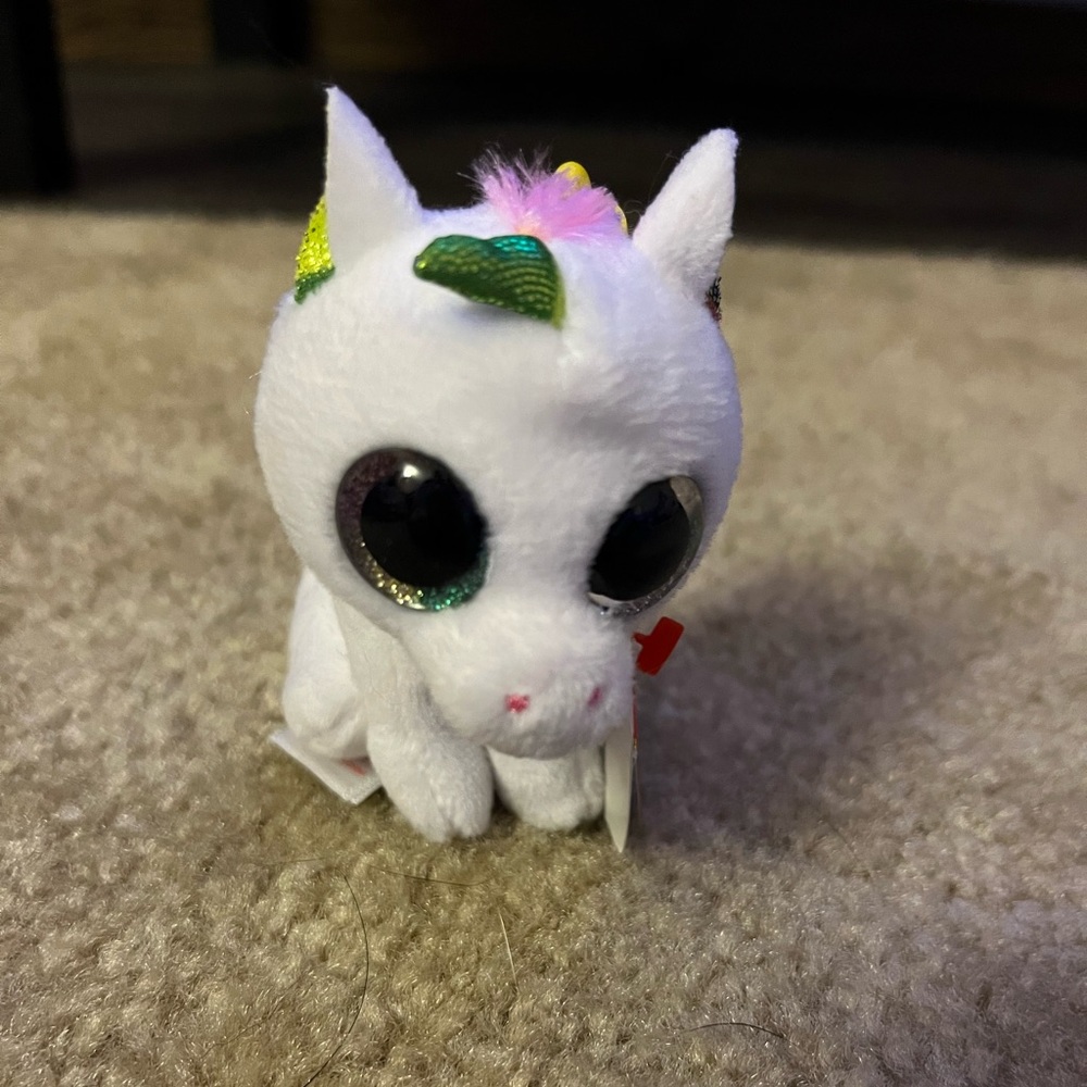 Beanie Baby Boo 4” Pixy the Unicorn Keychain